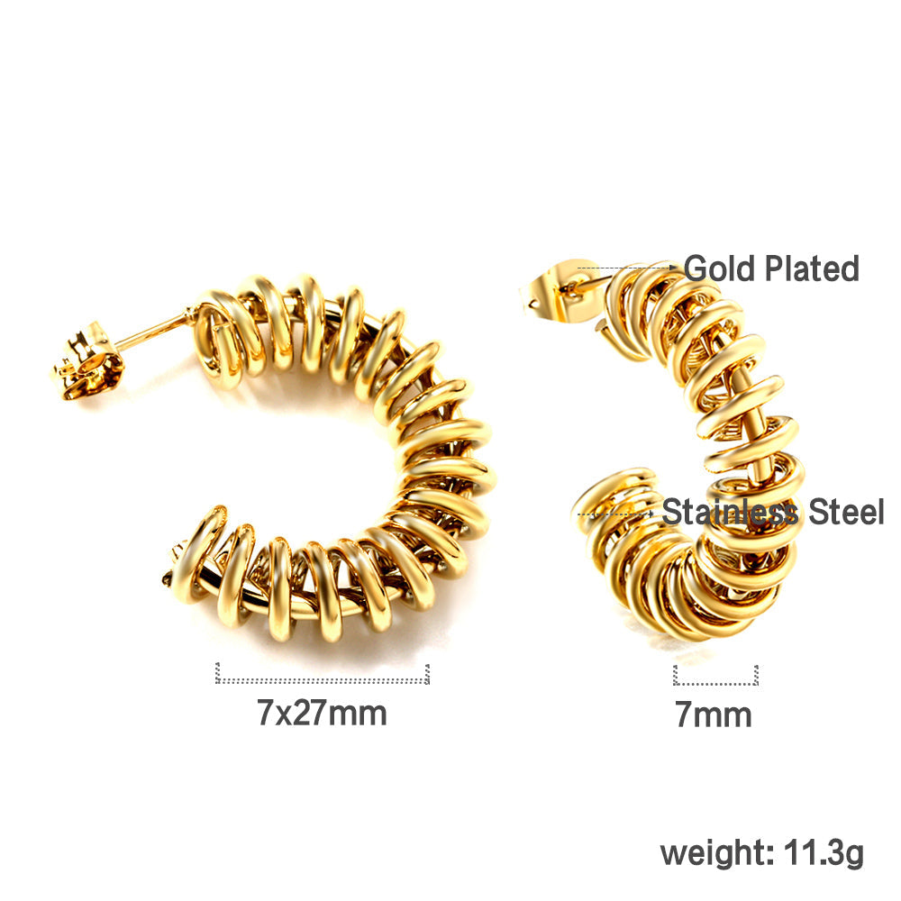 Semi-circular spring ear buckle 7*27mm asonjewelry