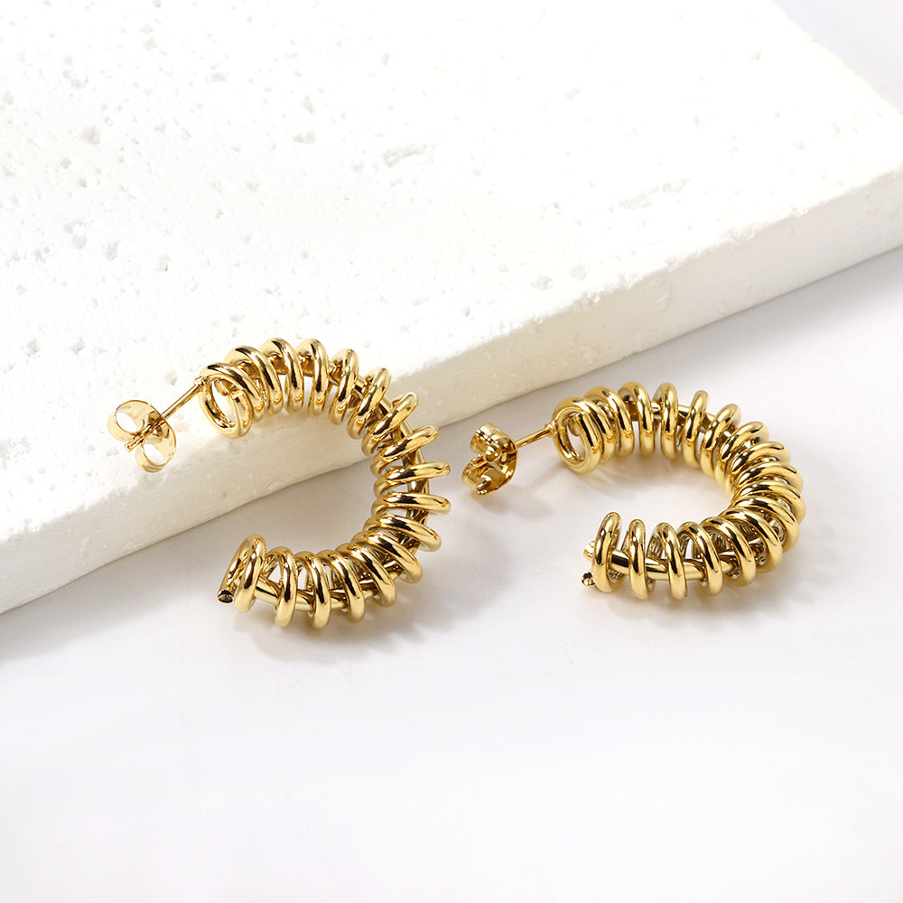Semi-circular spring ear buckle 7*27mm asonjewelry