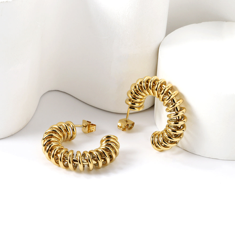 Semi-circular spring ear buckle 7*27mm asonjewelry