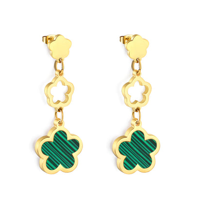 Peach Blossom + Hollow Peach Blossom + Peach Blossom Earrings with Shell Accessories asonjewelry