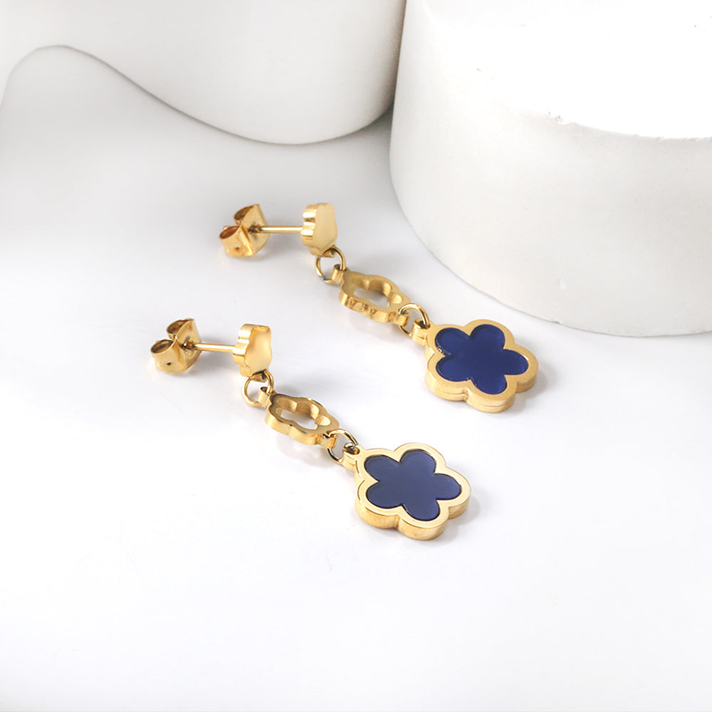 Peach Blossom + Hollow Peach Blossom + Peach Blossom Earrings with Shell Accessories asonjewelry