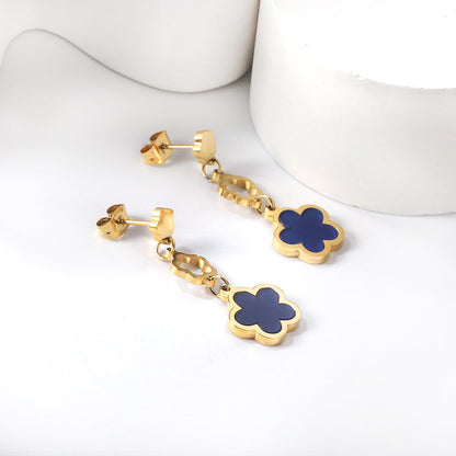 Peach Blossom + Hollow Peach Blossom + Peach Blossom Earrings with Shell Accessories asonjewelry