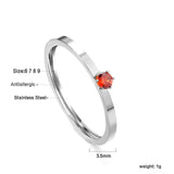 Simple plain ring with multi-color zirconia