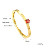 Simple plain ring with multi-color zirconia