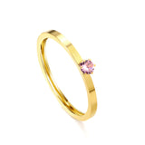 Simple plain ring with multi-color zirconia