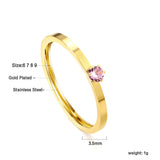 Simple plain ring with multi-color zirconia