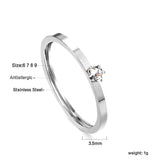 Simple plain ring with multi-color zirconia