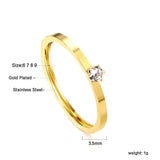 Simple plain ring with multi-color zirconia