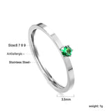 Simple plain ring with multi-color zirconia