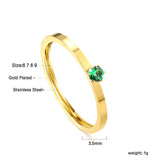 Simple plain ring with multi-color zirconia