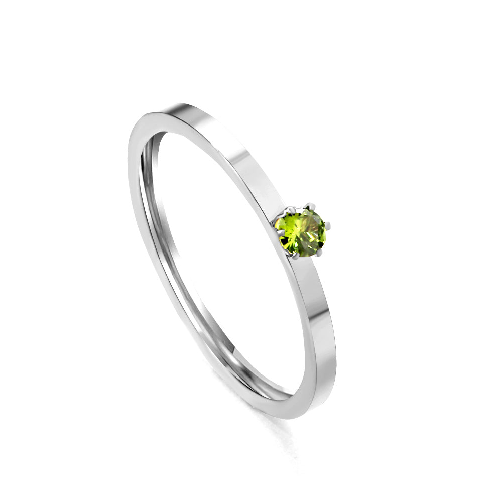 Simple plain ring with multi-color zirconia asonjewelry