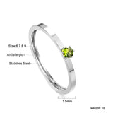 Simple plain ring with multi-color zirconia
