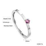 Simple plain ring with multi-color zirconia