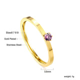 Simple plain ring with multi-color zirconia