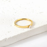 Simple plain ring with multi-color zirconia