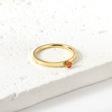 Simple plain ring with multi-color zirconia