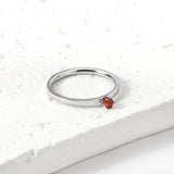 Simple plain ring with multi-color zirconia