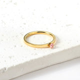 Simple plain ring with multi-color zirconia