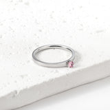 Simple plain ring with multi-color zirconia