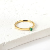 Simple plain ring with multi-color zirconia