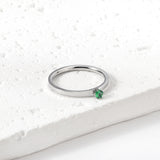 Simple plain ring with multi-color zirconia