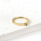 Simple plain ring with multi-color zirconia