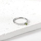 Simple plain ring with multi-color zirconia