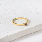 Simple plain ring with multi-color zirconia