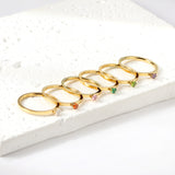 Simple plain ring with multi-color zirconia
