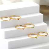 Simple plain ring with multi-color zirconia