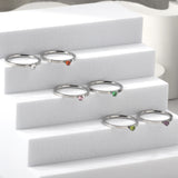 Simple plain ring with multi-color zirconia