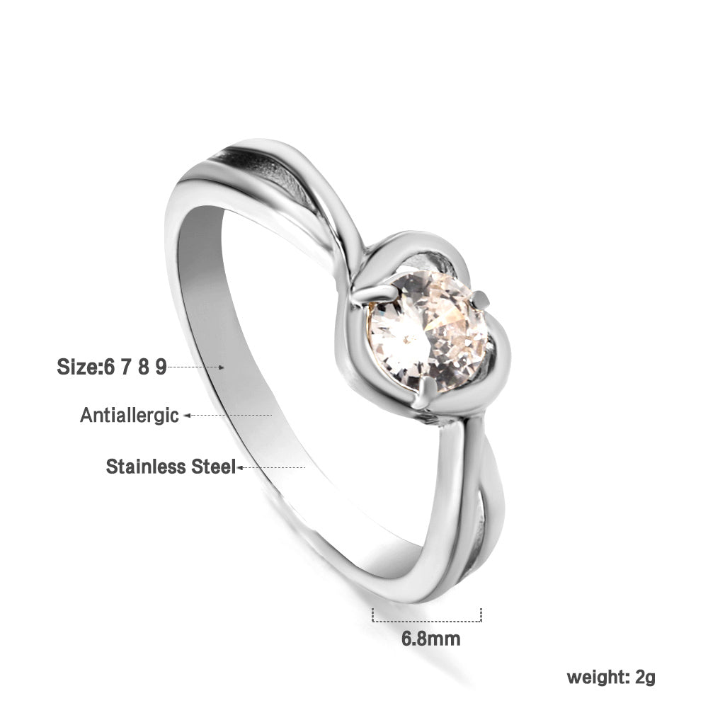 Heartwarming cycle solitaire ring female light luxury niche design flower zirconia exquisite high sense index finger ring asonjewelry
