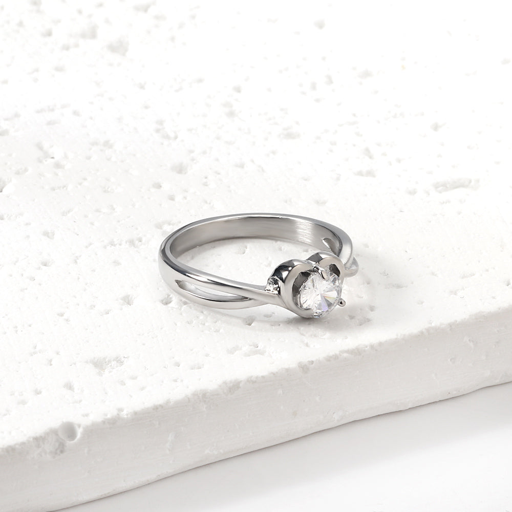 Heartwarming cycle solitaire ring female light luxury niche design flower zirconia exquisite high sense index finger ring asonjewelry