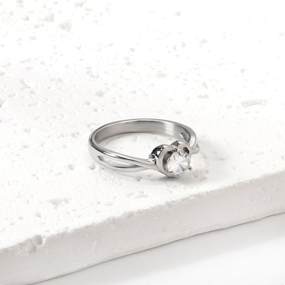 Heartwarming cycle solitaire ring female light luxury niche design flower zirconia exquisite high sense index finger ring asonjewelry