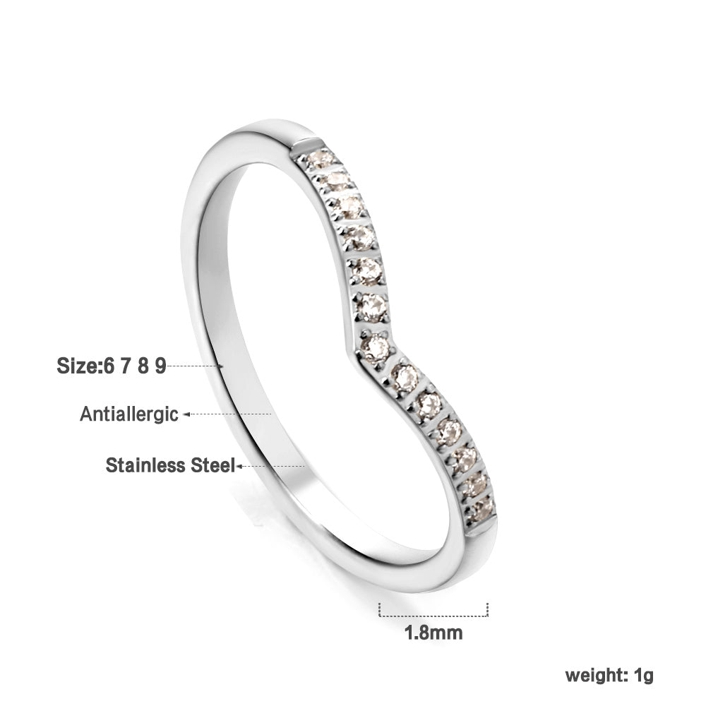 Fashion new micro-set zirconia ring heart shaped with light luxury temperament ring asonjewelry