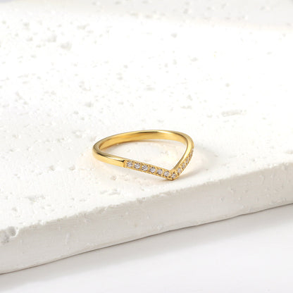 Fashion new micro-set zirconia ring heart shaped with light luxury temperament ring asonjewelry