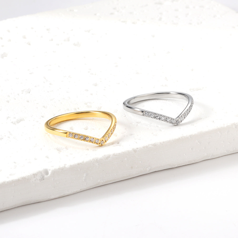 Fashion new micro-set zirconia ring heart shaped with light luxury temperament ring asonjewelry