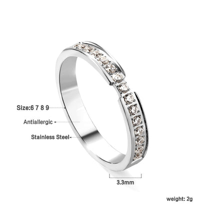 Single ring with multiple small diamonds Gold/steel color asonjewelry