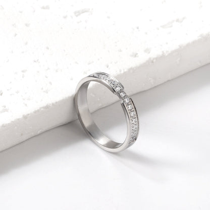 Single ring with multiple small diamonds Gold/steel color asonjewelry