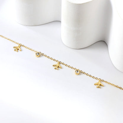 3 planes + 2 cylindrical white diamond bracelet 17+3cm asonjewelry