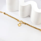 Circle bracelet with heart-shaped accessories 17+3cm gold