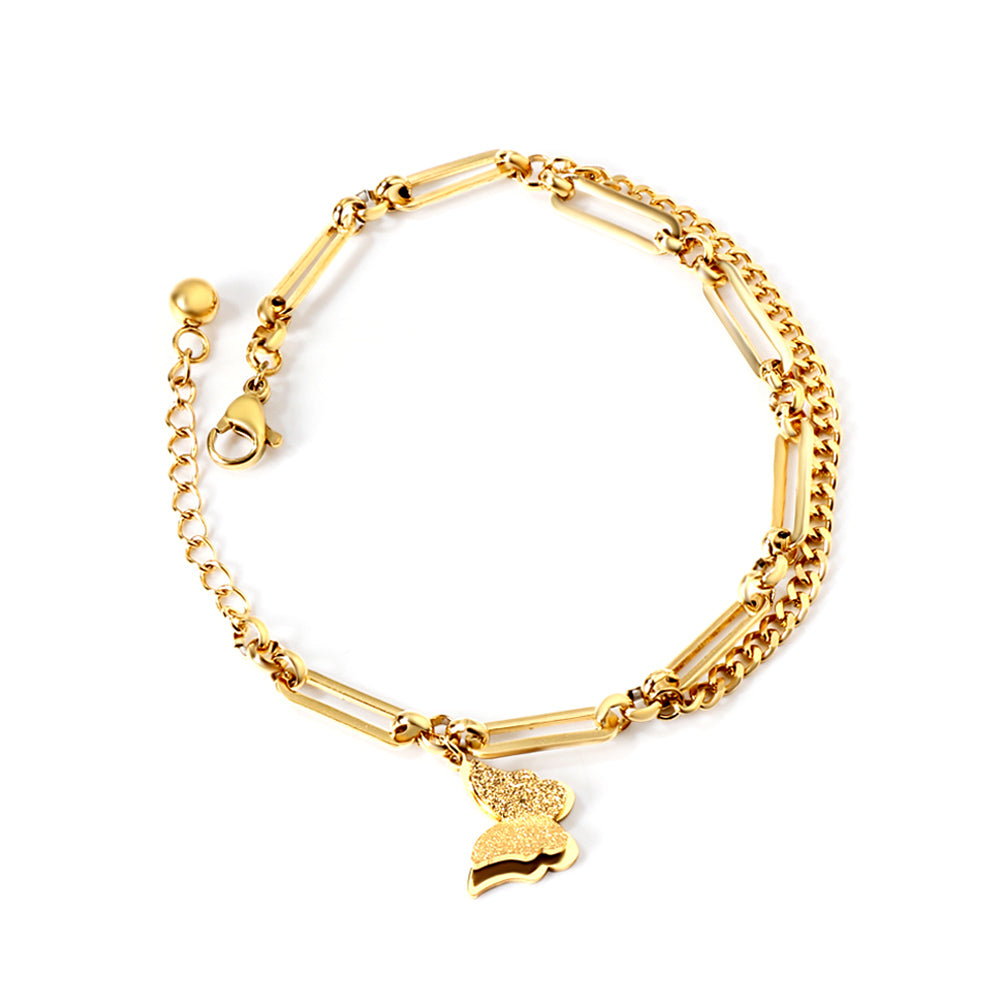 2024 New Year Butterfly Accessories + Half Double Chain Bracelet 17+4cm asonjewelry