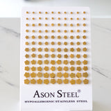 3mm-8mm Snapback Steel/Gold/Rose Gold/Black Plum Cut/Frosted Stud Earrings