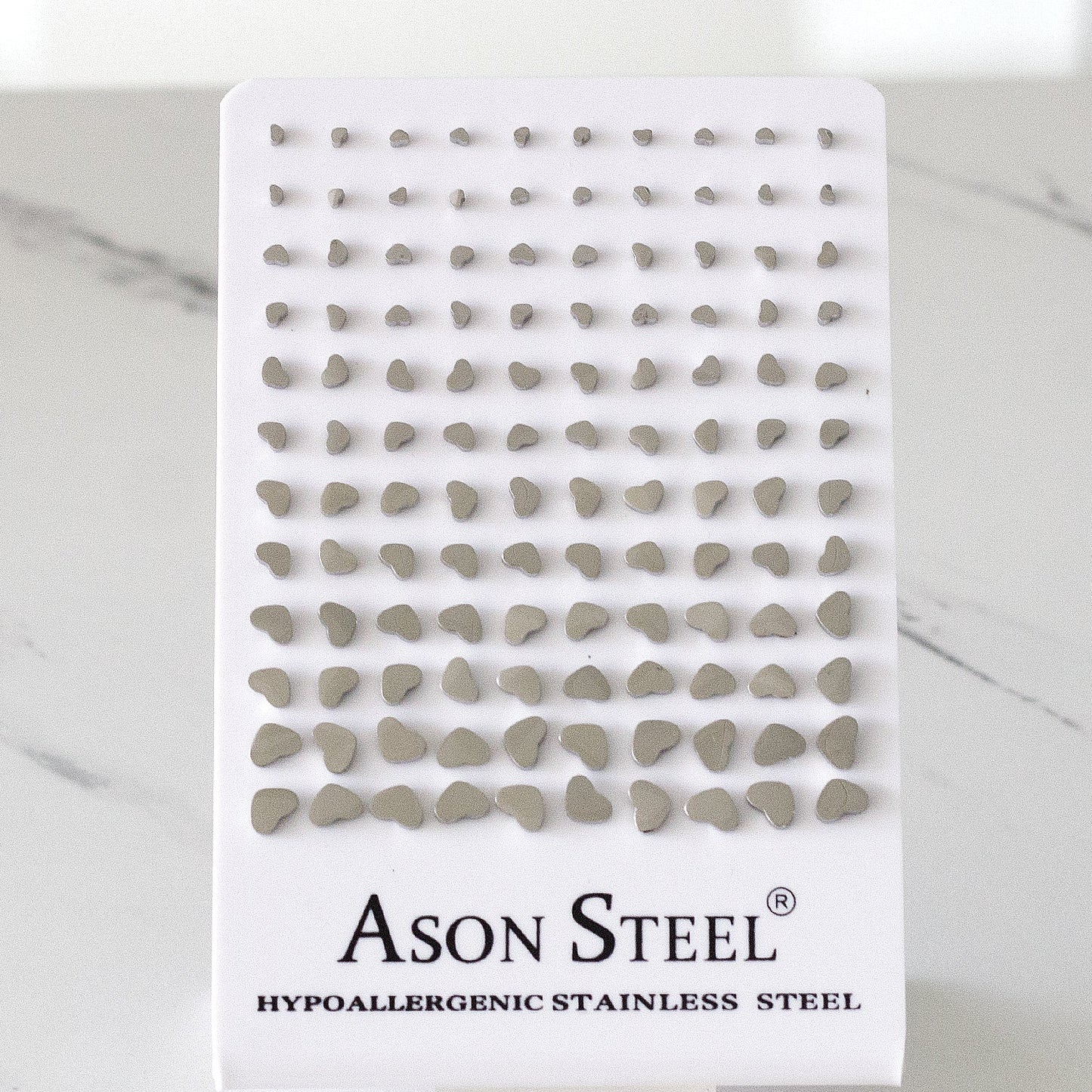 3mm-8mm Card Holder Heart Steel/Gold/Rose Gold/Black Round Cut/Frosted Stud Earrings asonjewelry