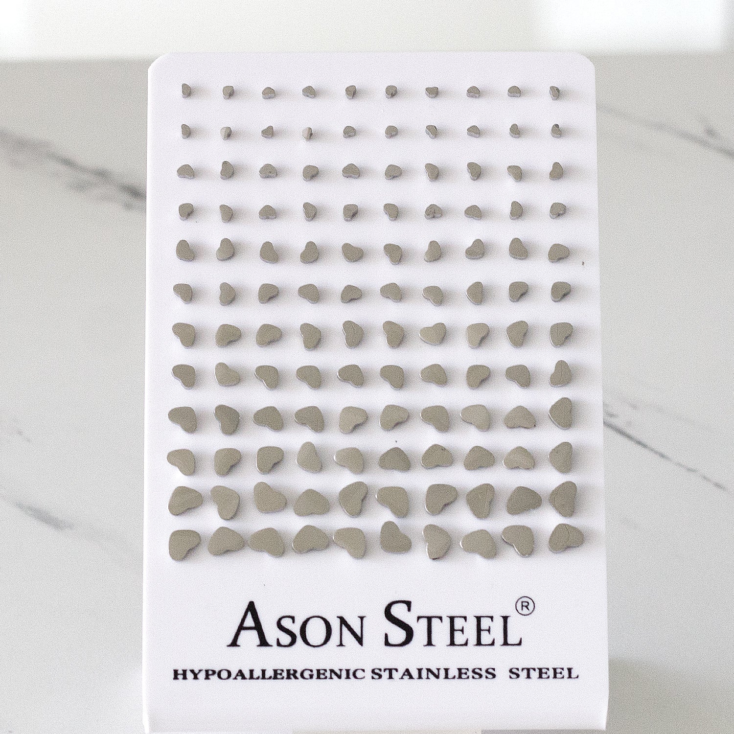 3mm-8mm Card Holder Heart Steel/Gold/Rose Gold/Black Round Cut/Frosted Stud Earrings asonjewelry