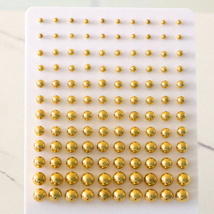 3-8 Card Holder Steel Color/Gold/Rose Gold/Black/Mixed/Seven Color Steel Bead Earrings asonjewelry