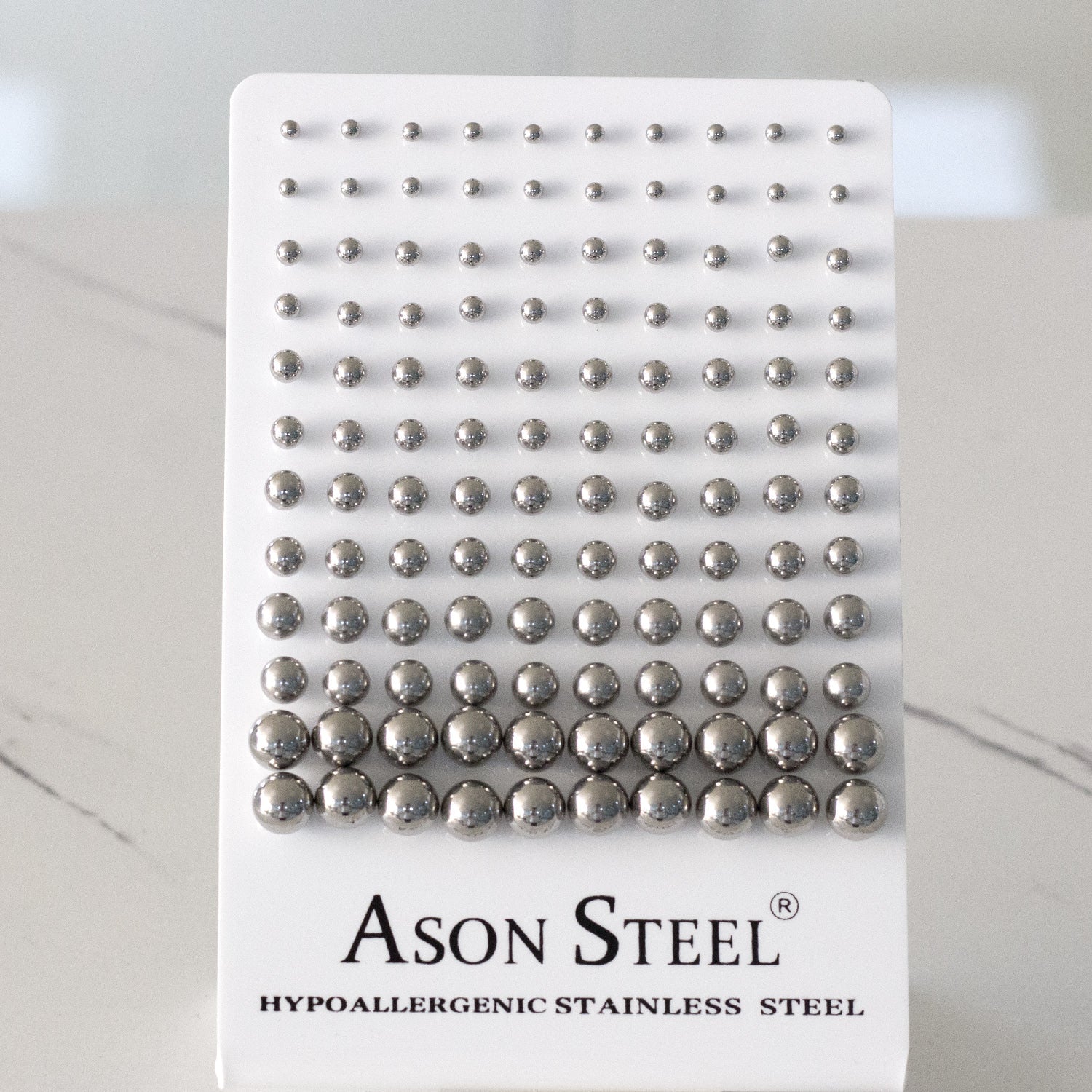 3-8 Card Holder Steel Color/Gold/Rose Gold/Black/Mixed/Seven Color Steel Bead Earrings asonjewelry