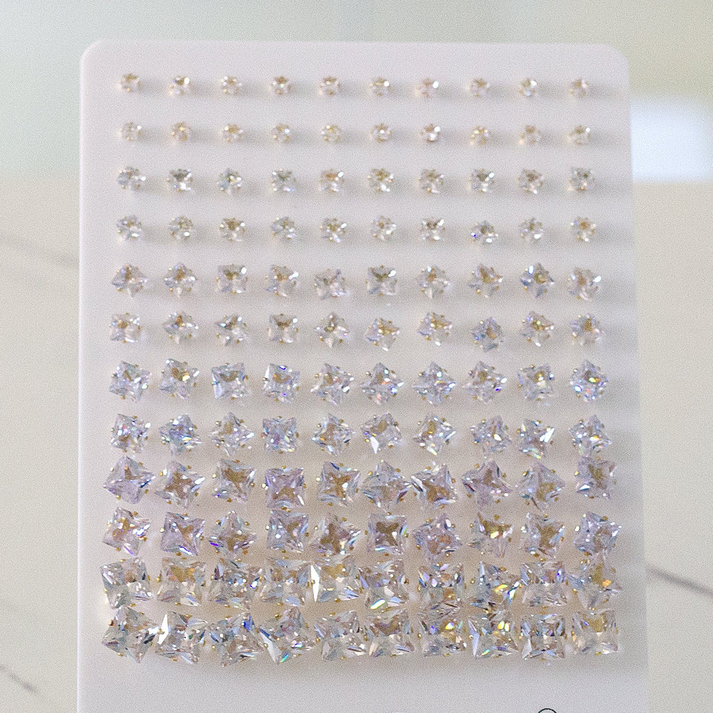 3-8 Snapback Steel/Gold Square White Diamond/Black Diamond Stud Earrings asonjewelry