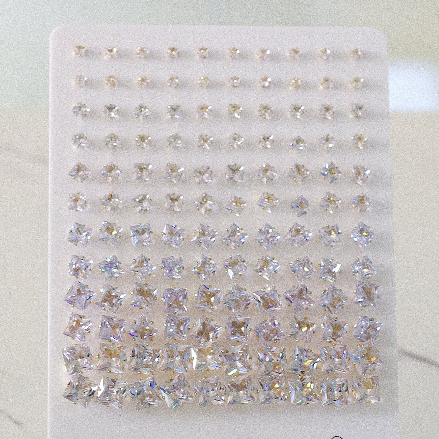 3-8 Snapback Steel/Gold Square White Diamond/Black Diamond Stud Earrings asonjewelry