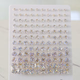 3-8 Snapback Steel/Gold Square White Diamond/Black Diamond Stud Earrings